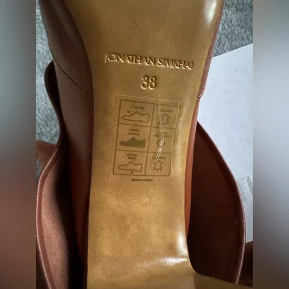 Jonathan Simkhai Karine Booties Foldover Cinnamon Brown Ankle Leather, Size 38EU - Picture 4 of 10